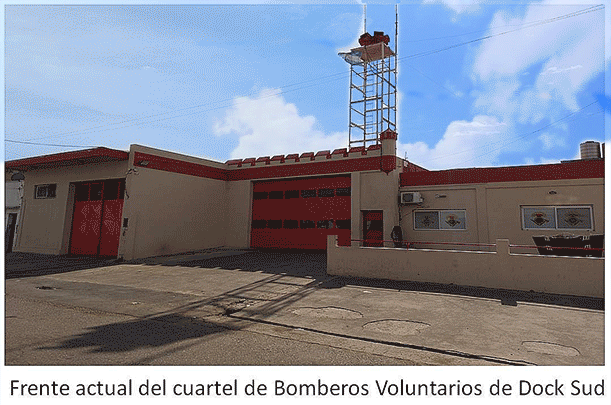 Frente actual del cuartel de Bomberos Voluntarios de Dock Sud